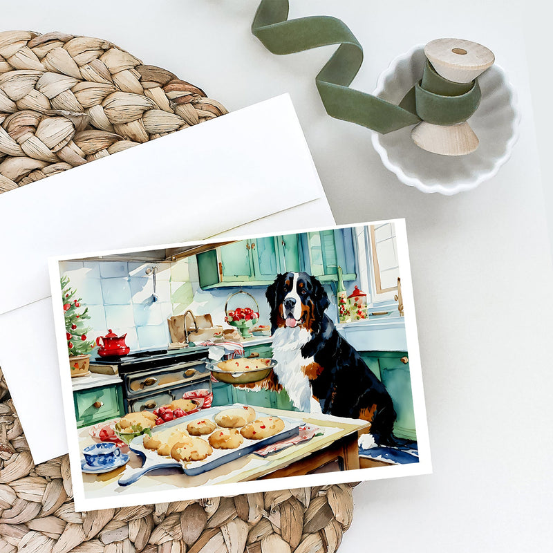 Bernese Mountain Dog Christmas Cookies Greeting Cards Pack of 8