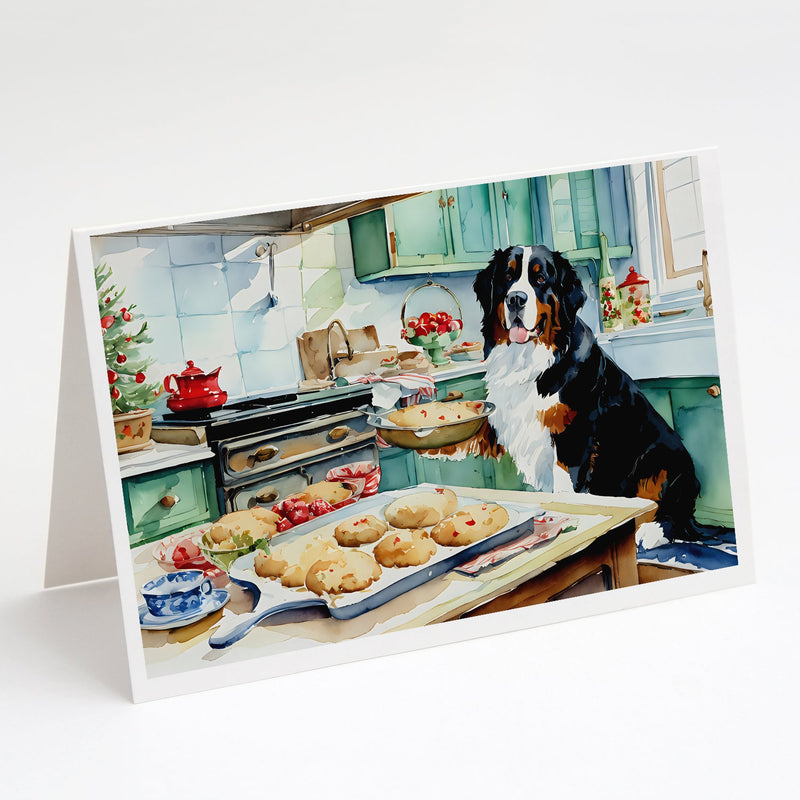 Bernese Mountain Dog Christmas Cookies Greeting Cards Pack of 8