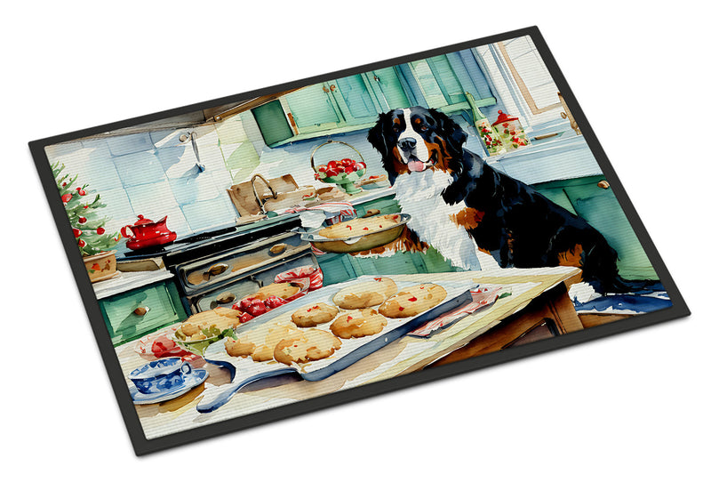 Bernese Mountain Dog Christmas Cookies Doormat