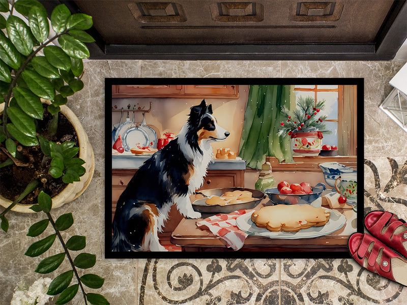 Border Collie Christmas Cookies Doormat