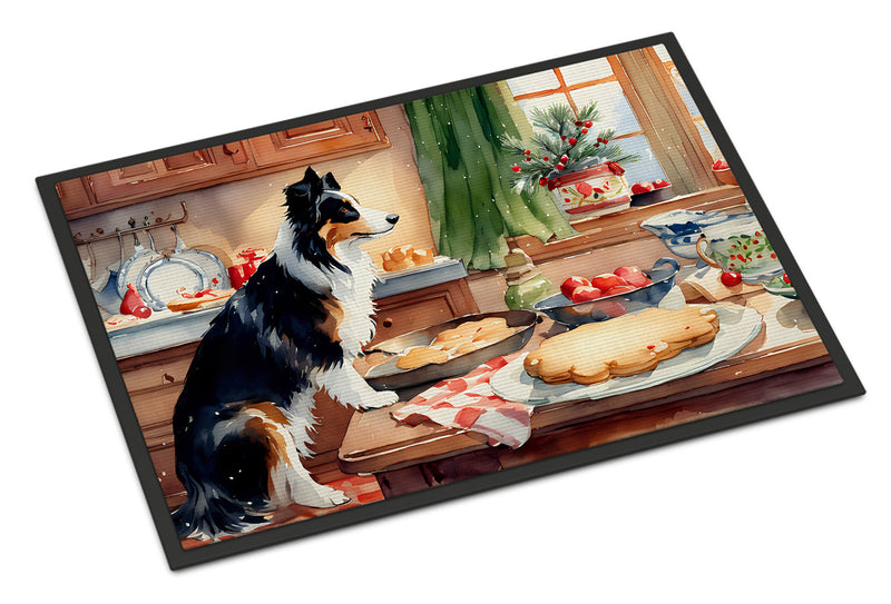 Border Collie Christmas Cookies Doormat