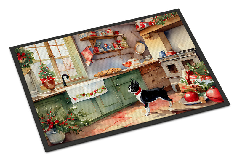 Boston Terrier Christmas Cookies Doormat