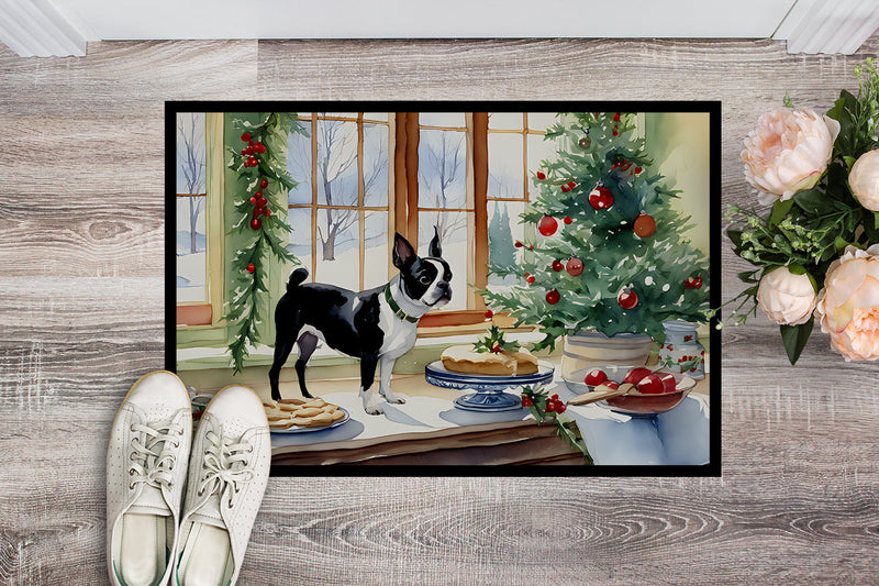 Boston Terrier Christmas Cookies Doormat