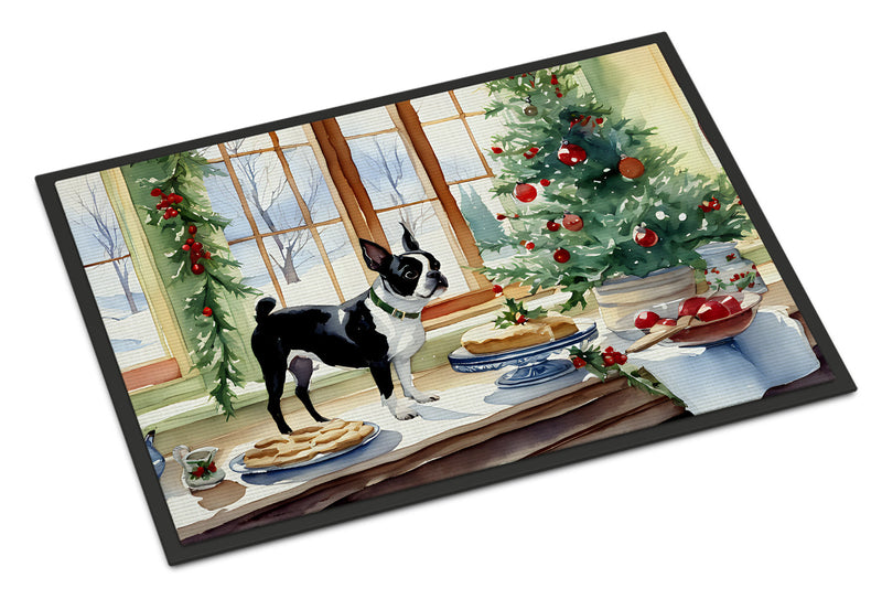 Boston Terrier Christmas Cookies Doormat