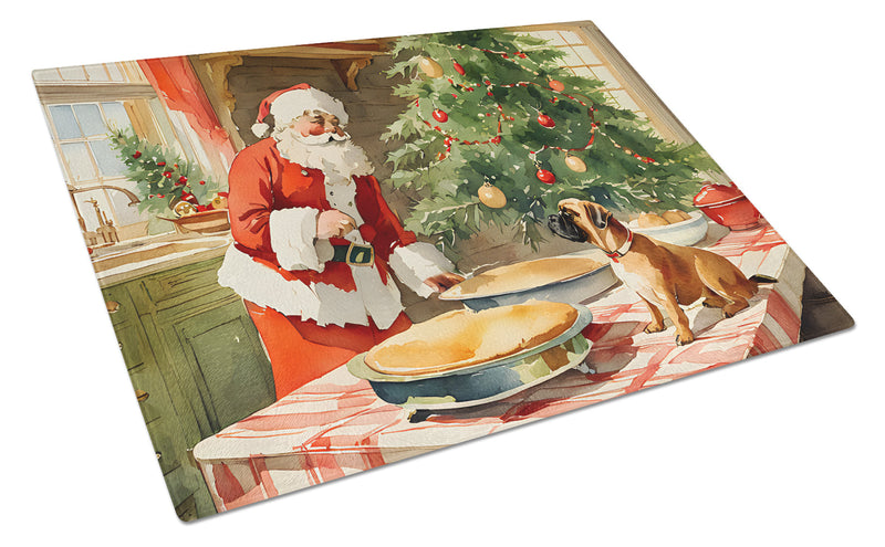 Bullmastiff Christmas Cookies Glass Cutting Board