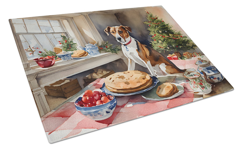 English Foxhound Christmas Cookies Glass Cutting Board