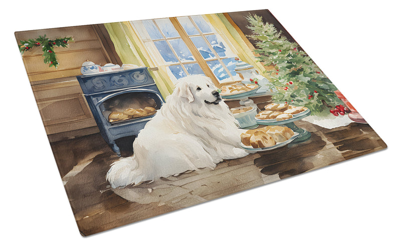 Great Pyrenees Christmas Cookies Glass Cutting Board