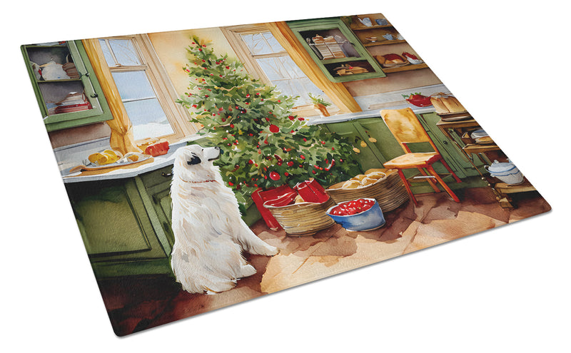 Great Pyrenees Christmas Cookies Glass Cutting Board