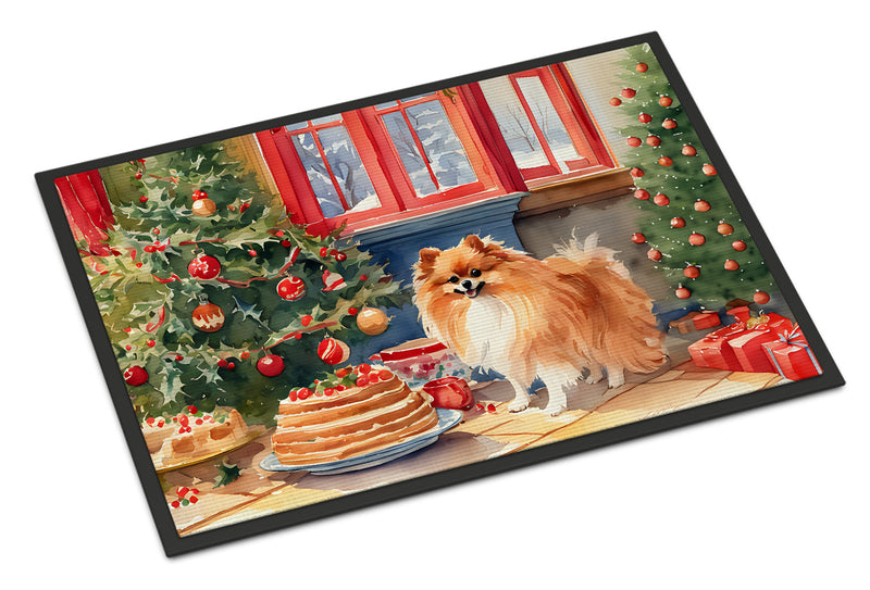 Pomeranian Christmas Cookies Doormat