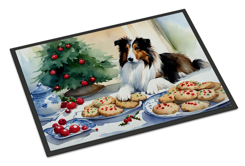 Sheltie Christmas Cookies Doormat