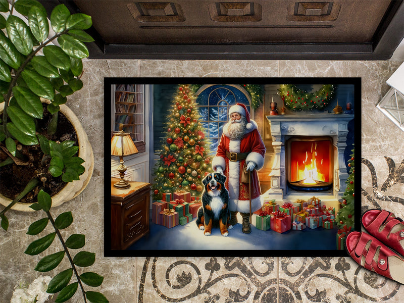 Bernese Mountain Dog and Santa Claus Doormat