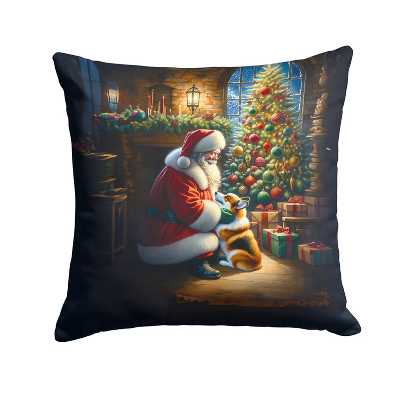 Corgi and Santa Claus Throw Pillow