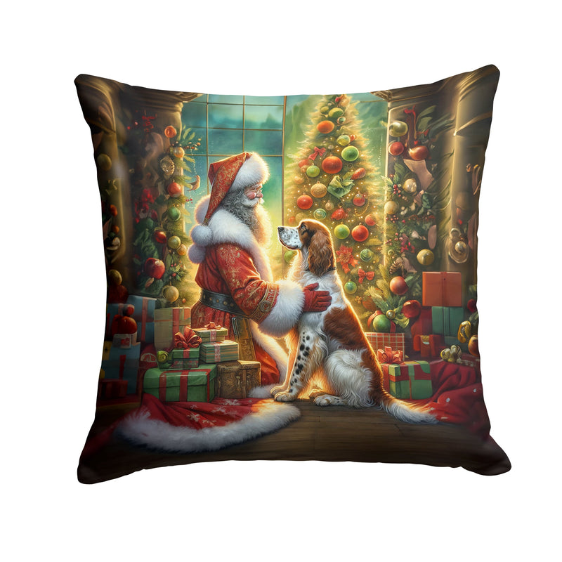 English Setter and Santa Claus Throw Pillow