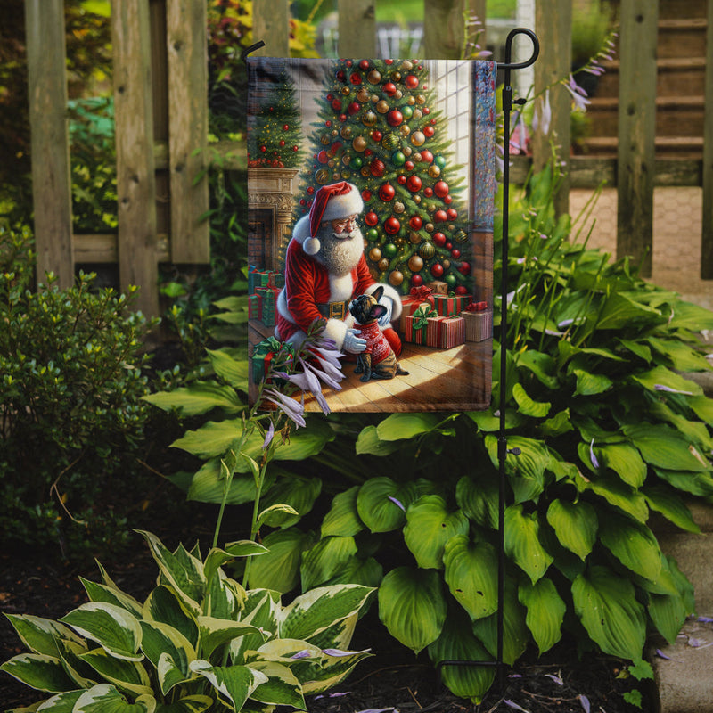 French Bulldog and Santa Claus Garden Flag