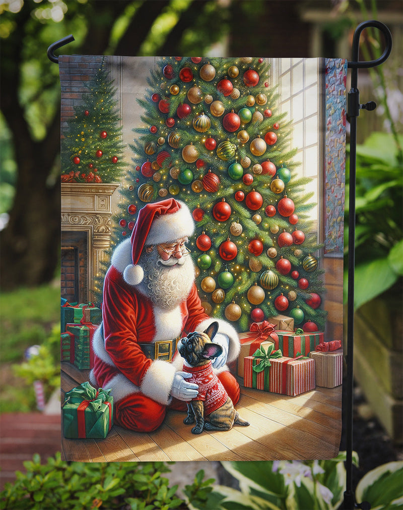 French Bulldog and Santa Claus Garden Flag