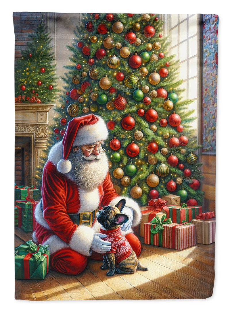 French Bulldog and Santa Claus Garden Flag