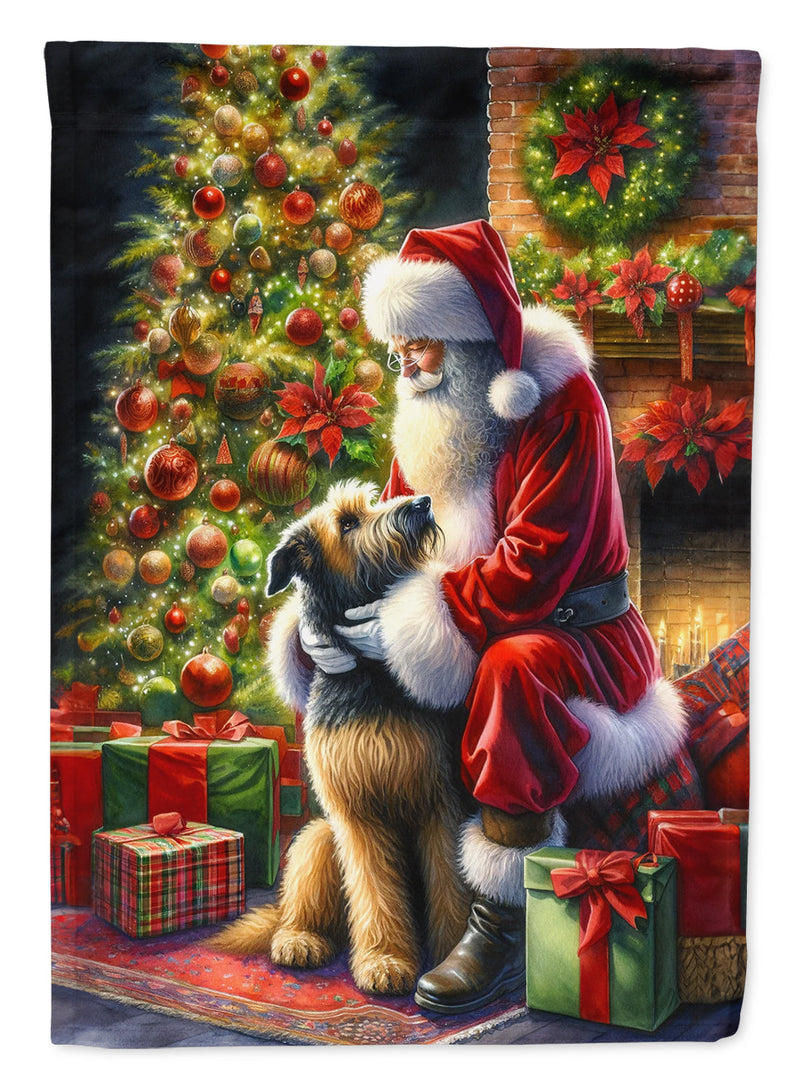 Irish Wolfhound and Santa Claus House Flag