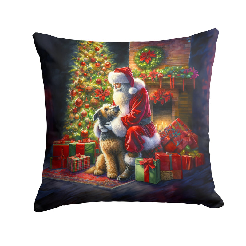 Irish Wolfhound and Santa Claus Throw Pillow