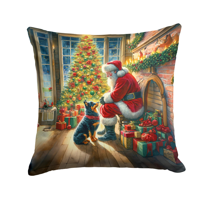 Lancashire Heeler and Santa Claus Throw Pillow