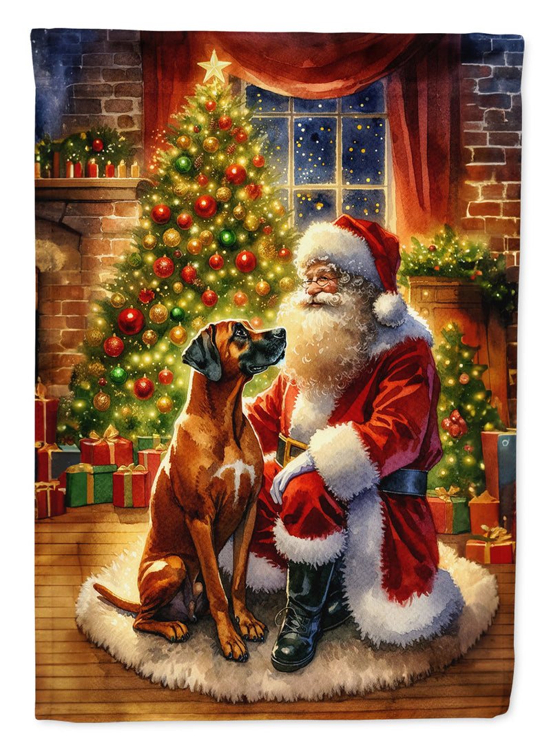 Rhodesian Ridgeback and Santa Claus House Flag