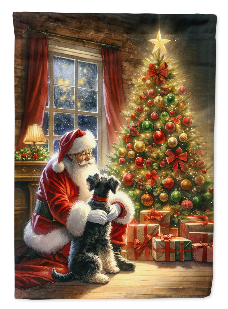 Schnauzer and Santa Claus House Flag