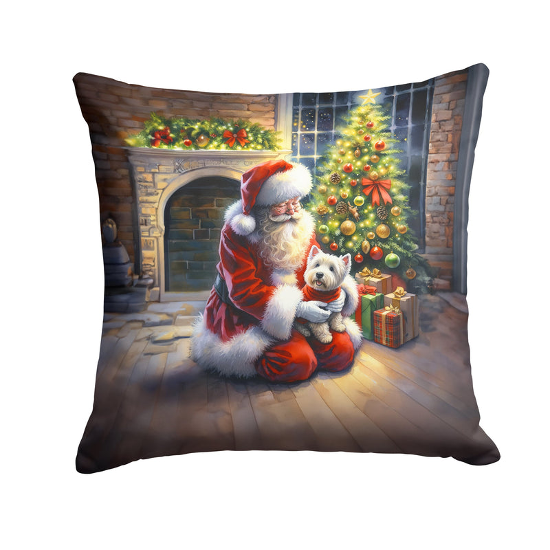 Westie and Santa Claus Throw Pillow