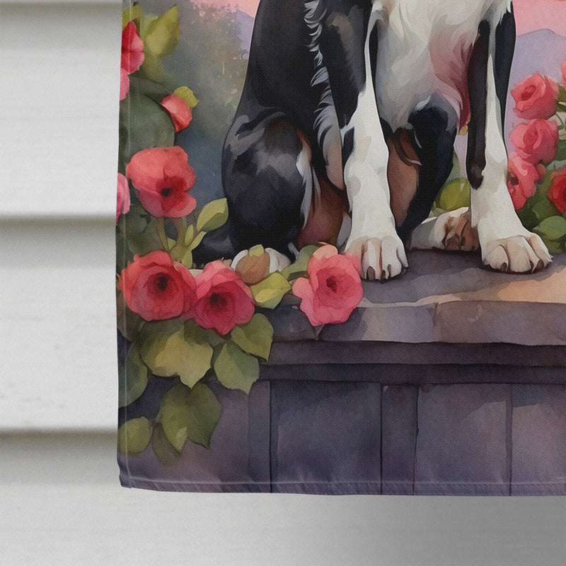 English Springer Spaniel Two Hearts House Flag