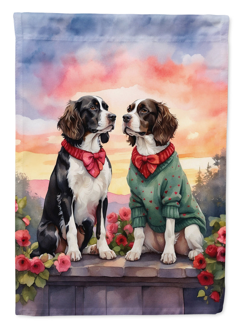 English Springer Spaniel Two Hearts House Flag