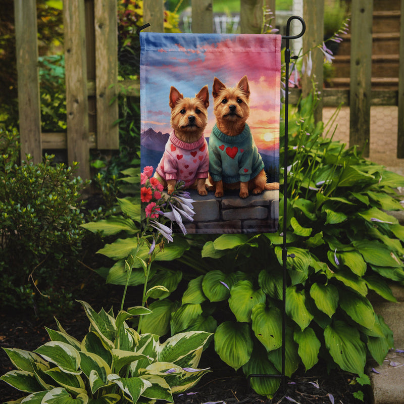 Norwich Terrier Two Hearts Garden Flag