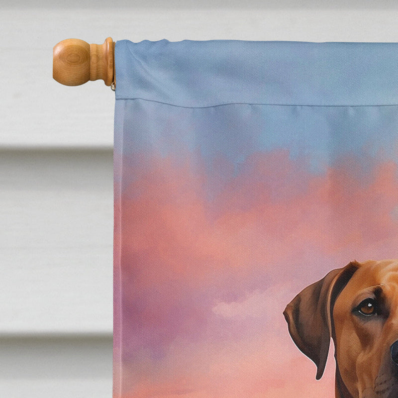 Rhodesian Ridgeback Two Hearts House Flag