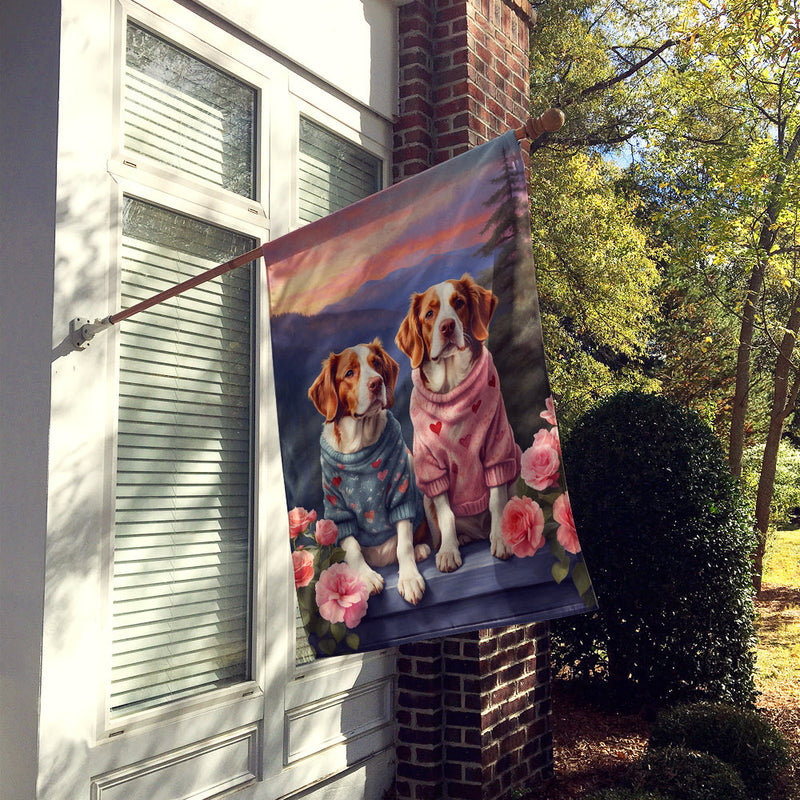 Welsh Springer Spaniel Two Hearts House Flag