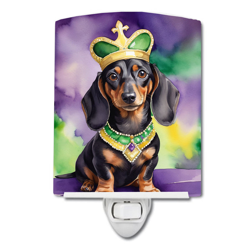 Dachshund King of Mardi Gras Ceramic Night Light