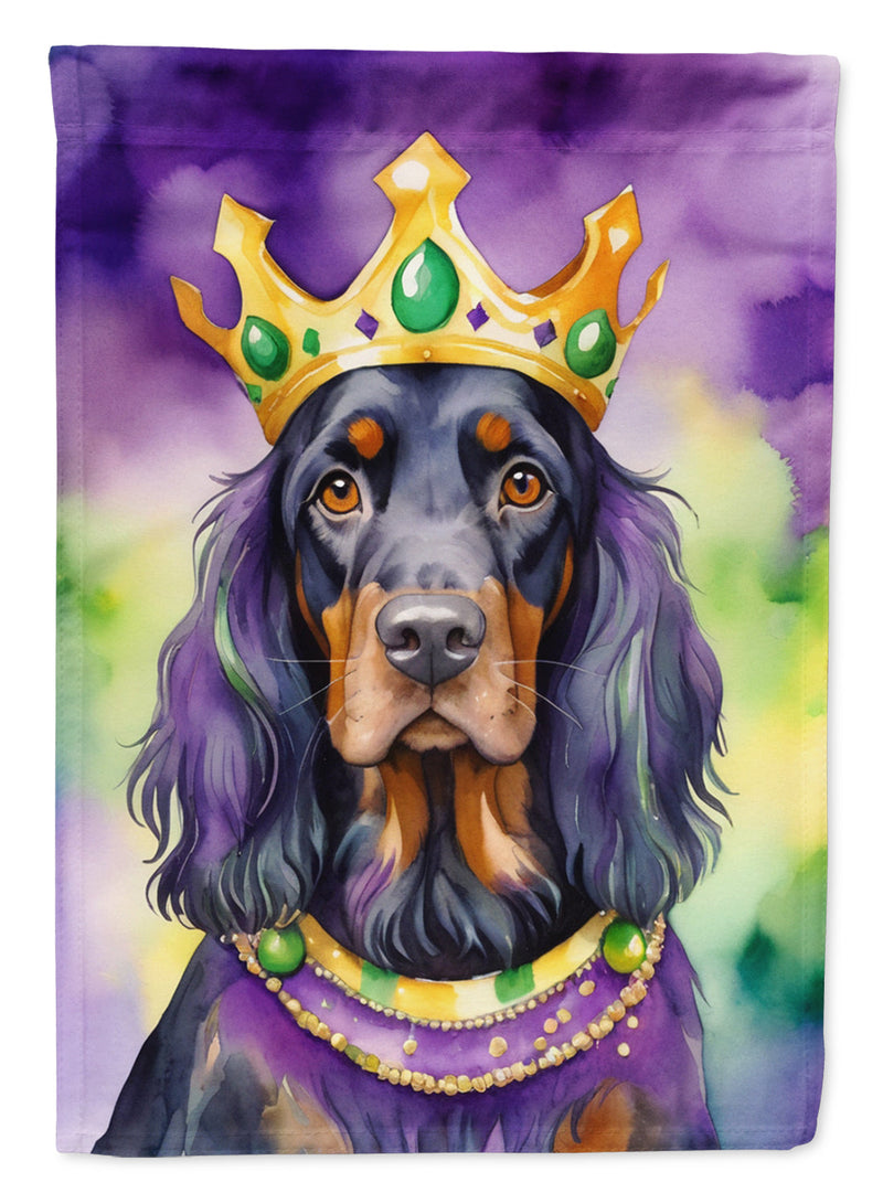 Gordon Setter King of Mardi Gras Garden Flag