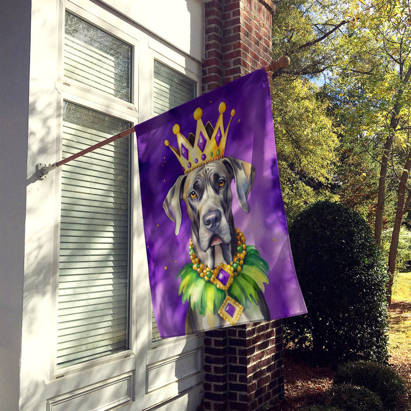 Great Dane King of Mardi Gras House Flag