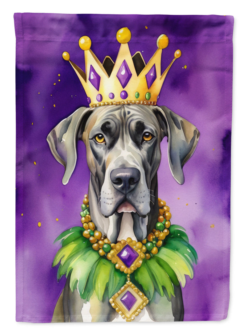 Great Dane King of Mardi Gras House Flag