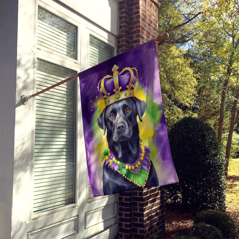 Labrador Retriever King of Mardi Gras House Flag