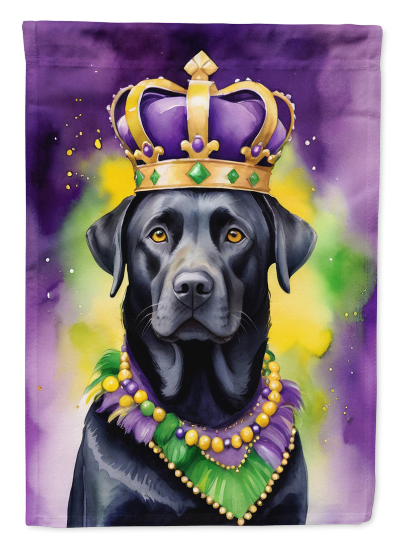 Labrador Retriever King of Mardi Gras House Flag