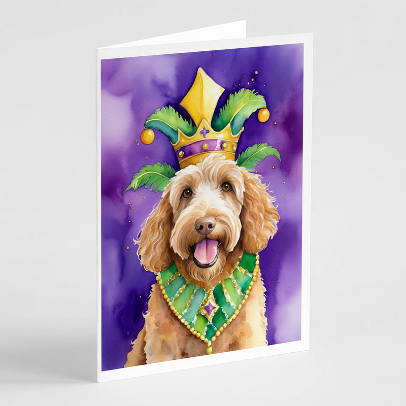 Labradoodle King of Mardi Gras Greeting Cards Pack of 8