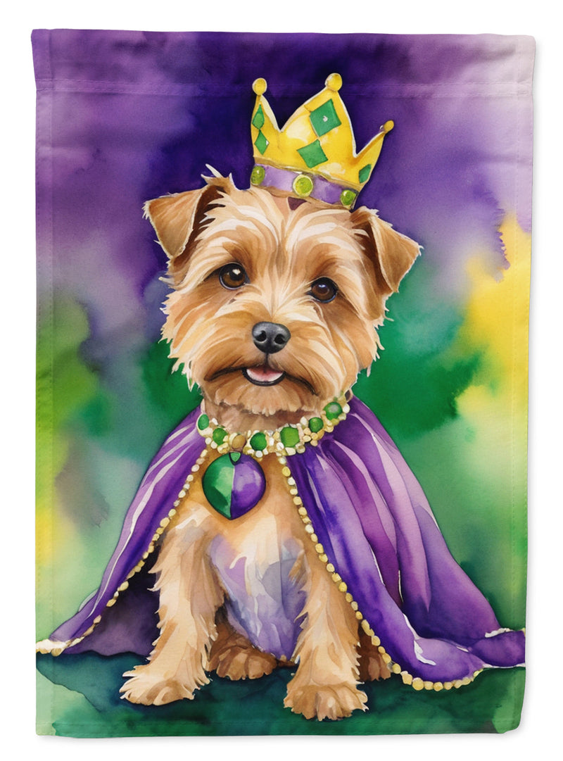 Norfolk Terrier King of Mardi Gras Garden Flag