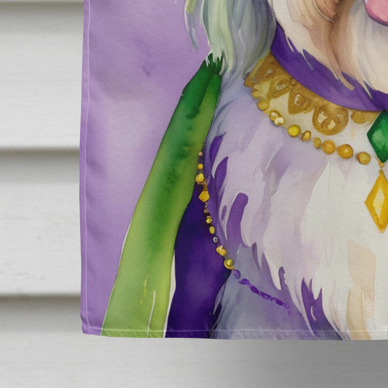 Old English Sheepdog King of Mardi Gras House Flag