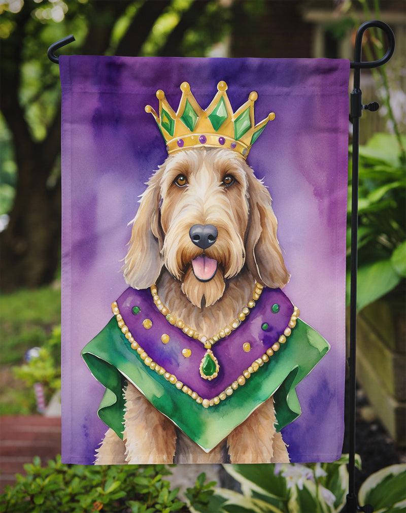 Otterhound King of Mardi Gras Garden Flag