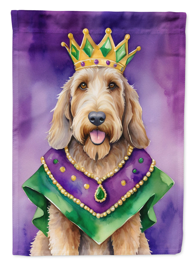 Otterhound King of Mardi Gras Garden Flag