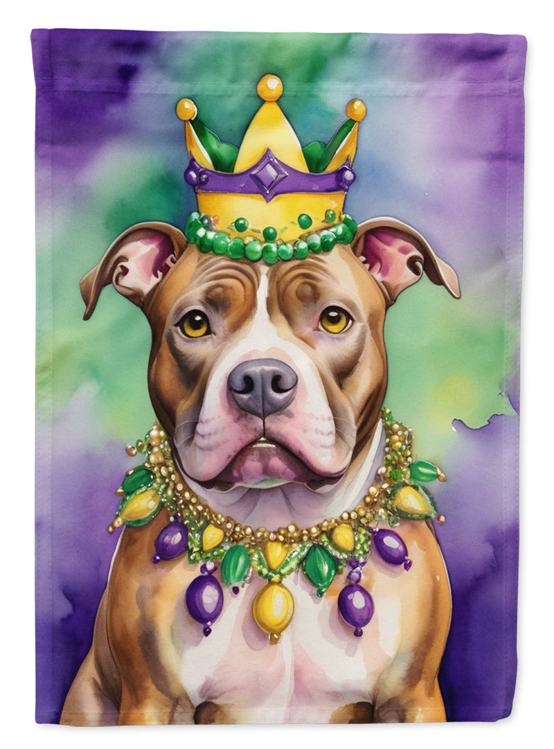 Pit Bull Terrier King of Mardi Gras House Flag