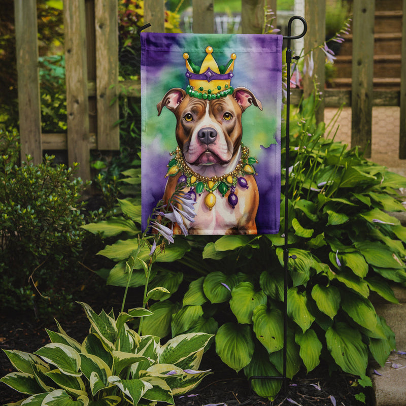 Pit Bull Terrier King of Mardi Gras Garden Flag