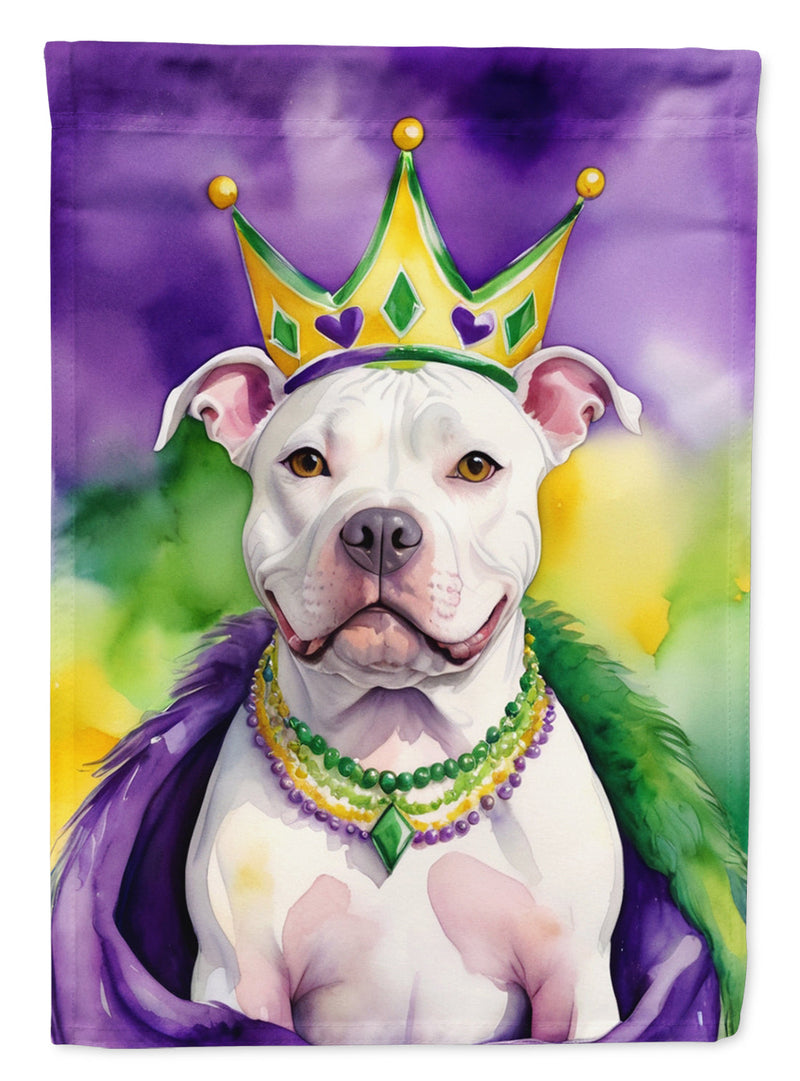 Pit Bull Terrier King of Mardi Gras Garden Flag