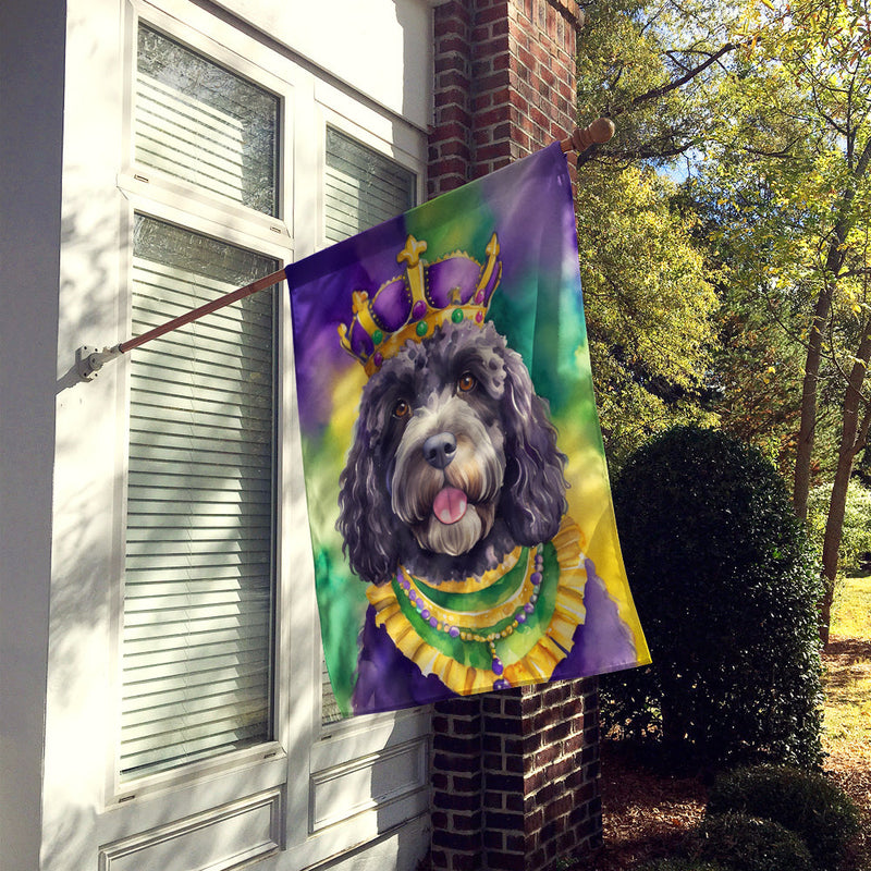 Portuguese Water Dog King of Mardi Gras House Flag