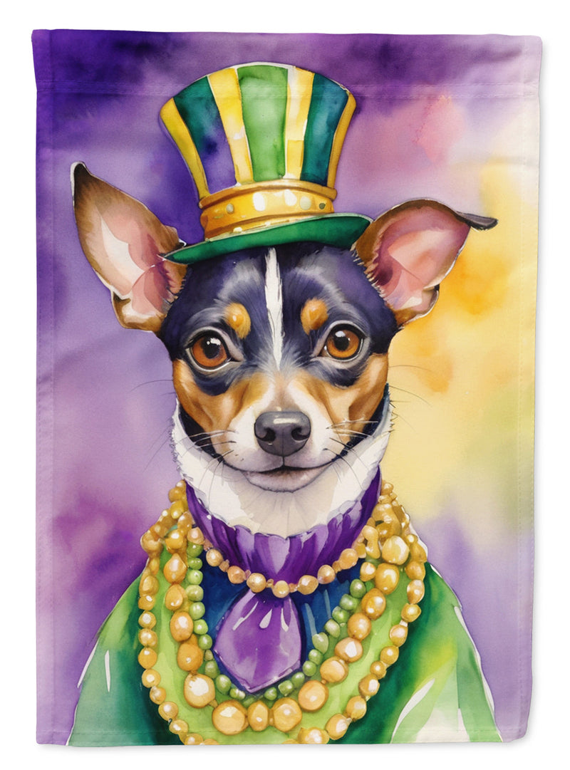 Rat Terrier King of Mardi Gras House Flag