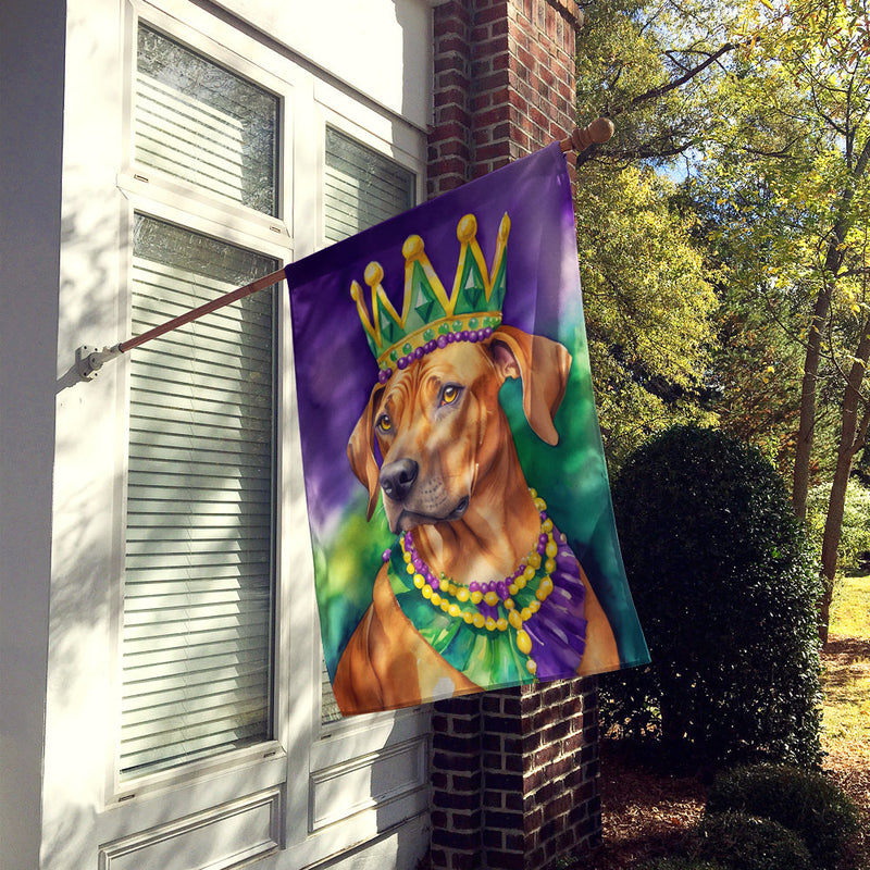 Rhodesian Ridgeback King of Mardi Gras House Flag