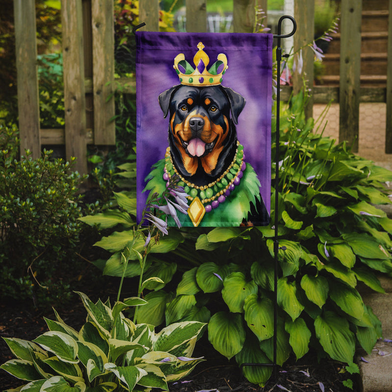 Rottweiler King of Mardi Gras Garden Flag