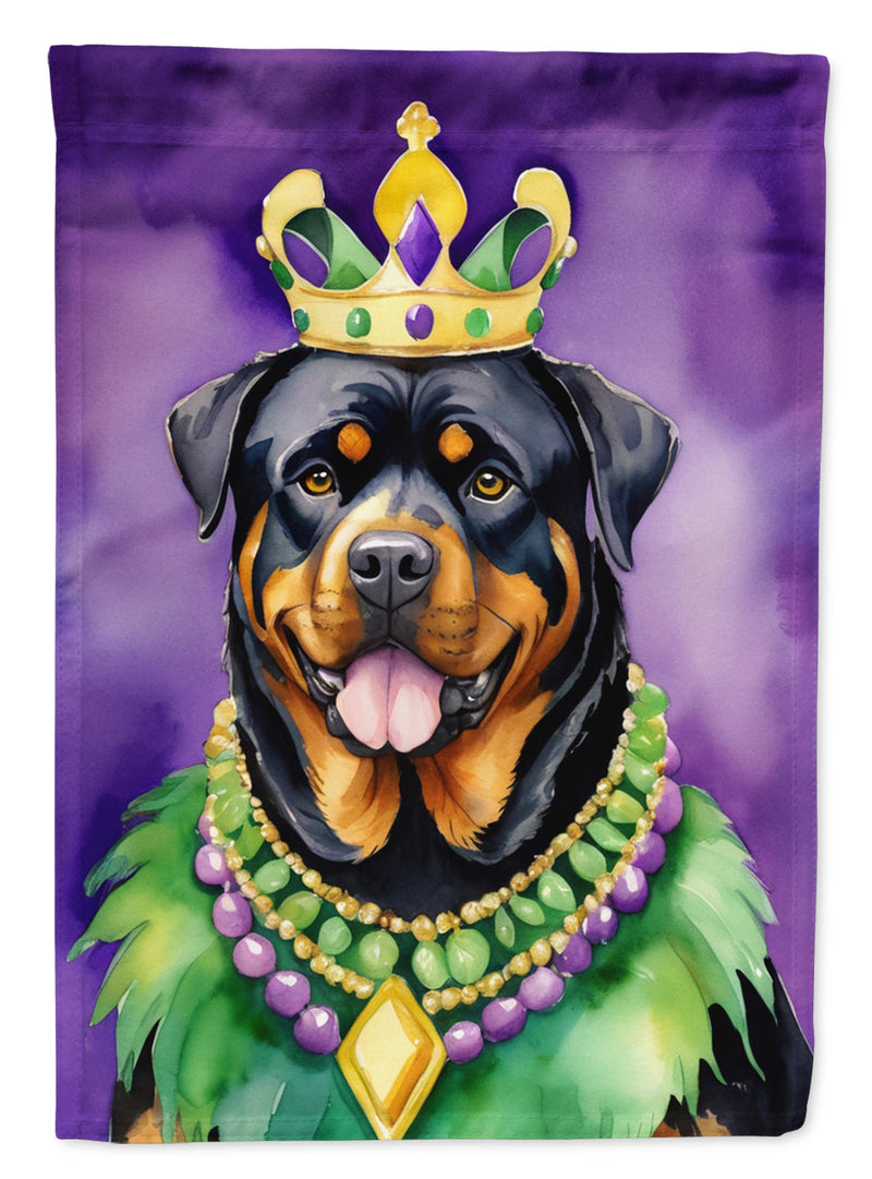 Rottweiler King of Mardi Gras Garden Flag